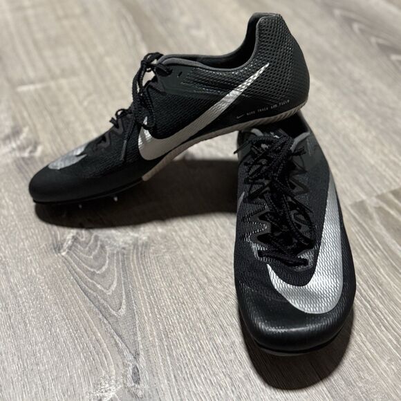 Nike Rival Sprint Track Spikes Black Silver FZ9663-001 Men’s Size 10.5 - Picture 1 of 6